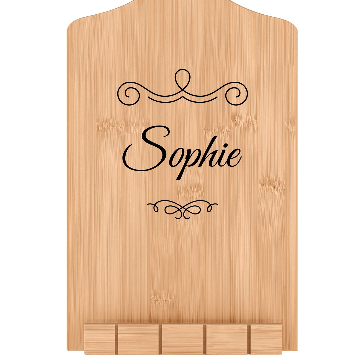 Support de livre en forme de planche à découper avec impression pour l'anniversaire d'une copine