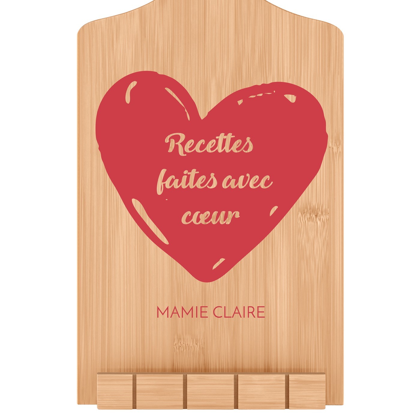 Support de livre personnalisé en forme de planche à découper pour l'anniversaire de mamie
