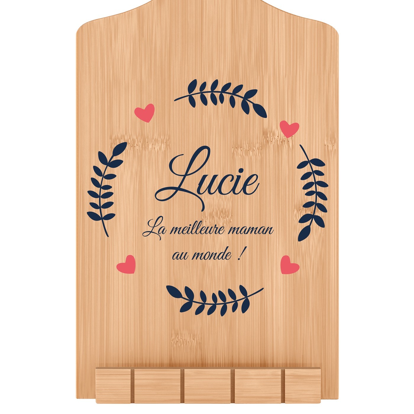Support de livre en forme de planche à découper avec impression pour maman pour son anniversaire
