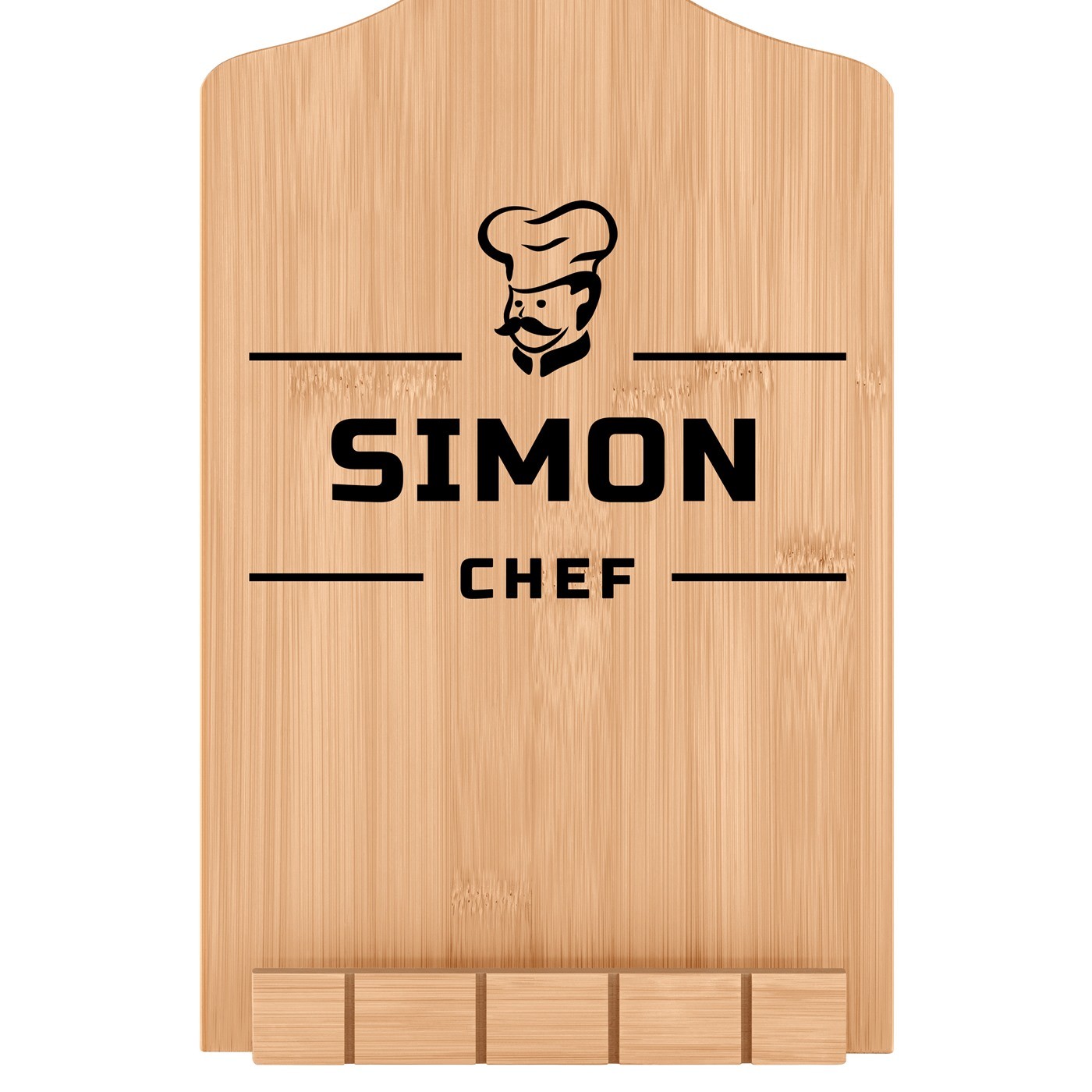 Support de livre personnalisé en forme de planche à découper l'anniversaire d'un chef