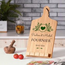 Support de livre en forme de planche à découper avec impression pour un couple pour mariage