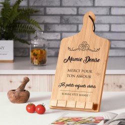 Support de livre personnalisé en forme de planche à découper pour la fête des grands-mères