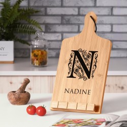 Support de livre en forme de planche à découper avec impression pour l'anniversaire d'une femme