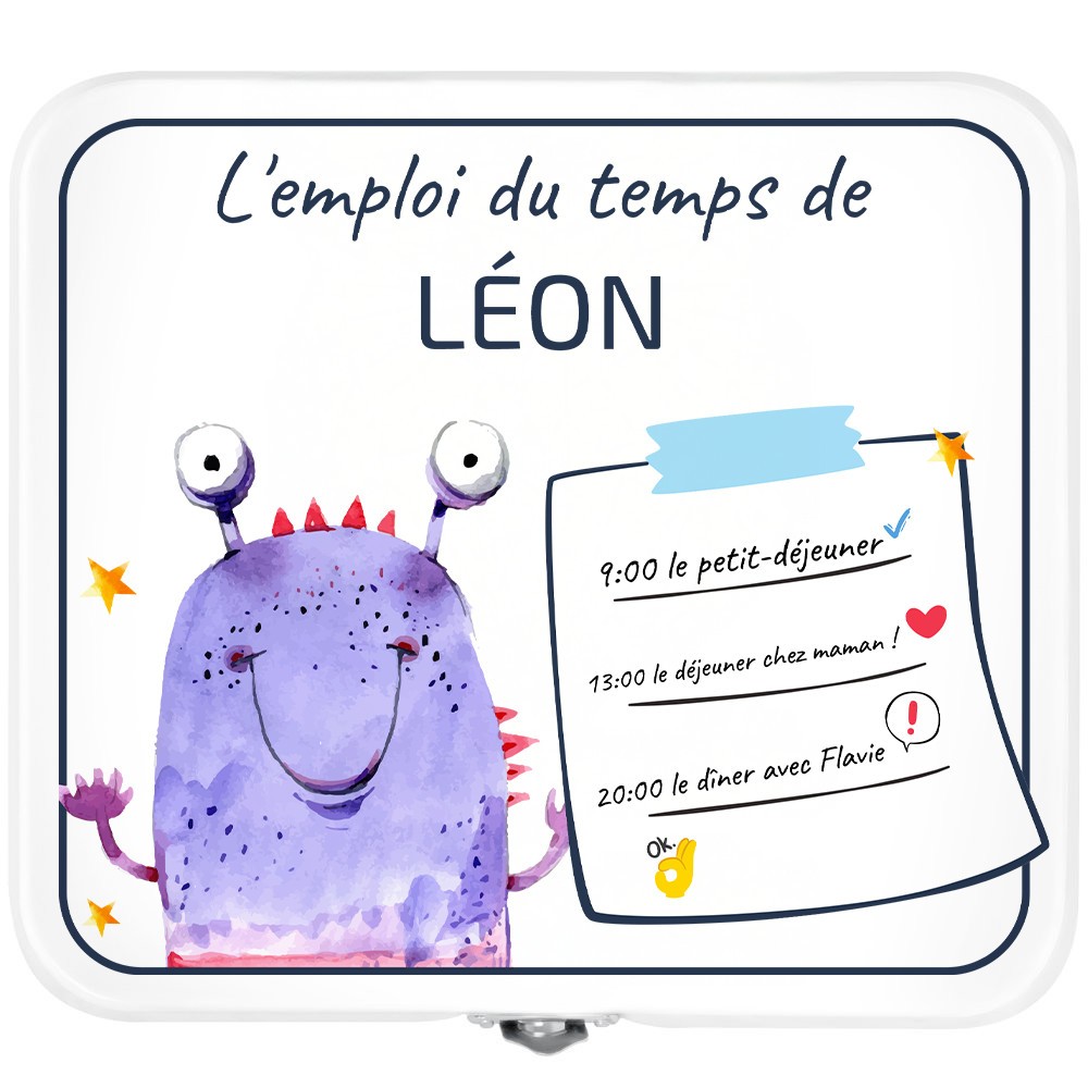 Boîte à snacks blanche en métal avec impression pour un mari pour une promotion de travail