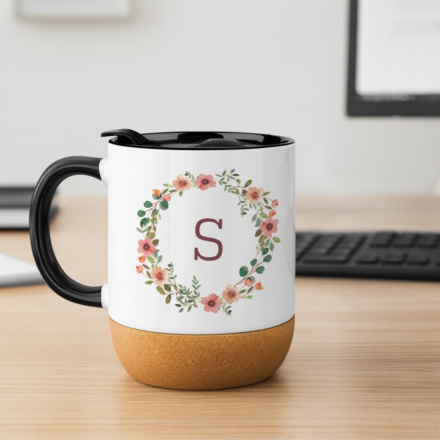 Mug blanc avec impression et couvercle pour elle anniversaire