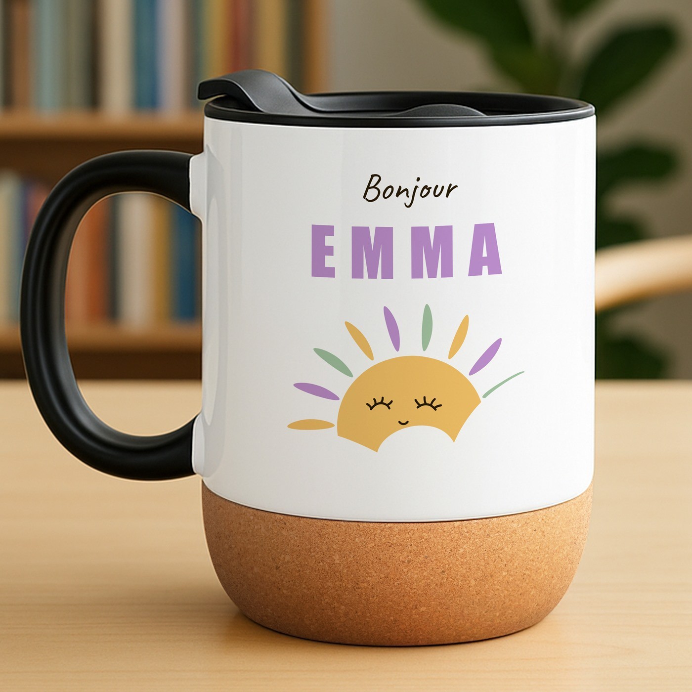 Mug blanc avec impression et couvercle pour elle meilleure amie