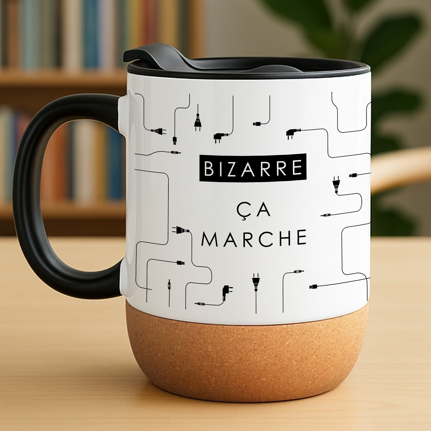 Mug blanc avec impression et couvercle pour un copain informaticien