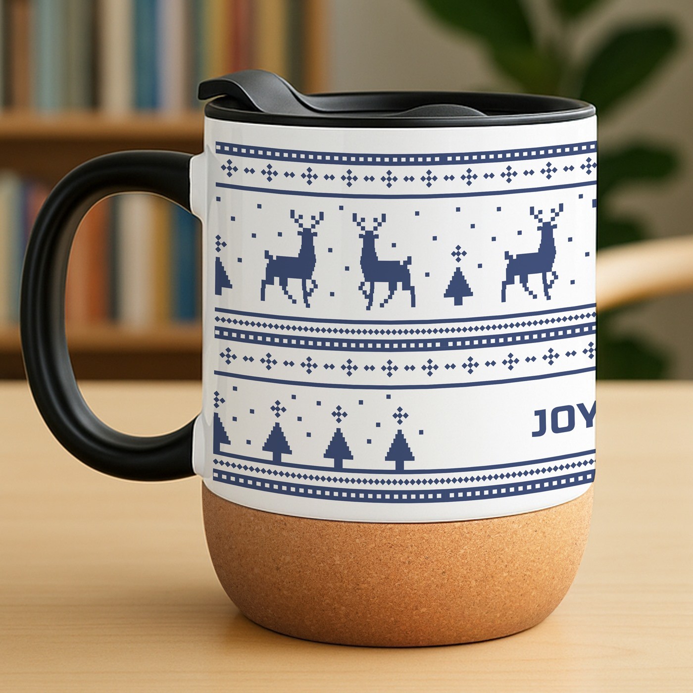 Mug blanc avec impression et couvercle pour femme épouse pour noël