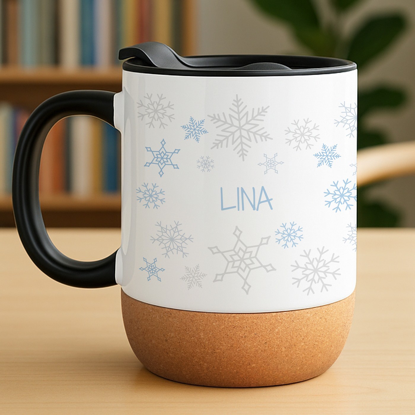 Mug blanc avec impression et couvercle pour elle copine conjointe pour Noël