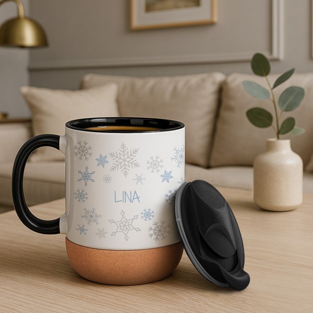 Mug blanc avec impression et couvercle pour elle copine conjointe pour Noël