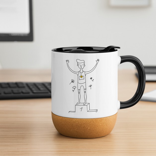 Mug blanc avec impression et couvercle pour lui copain petit-ami