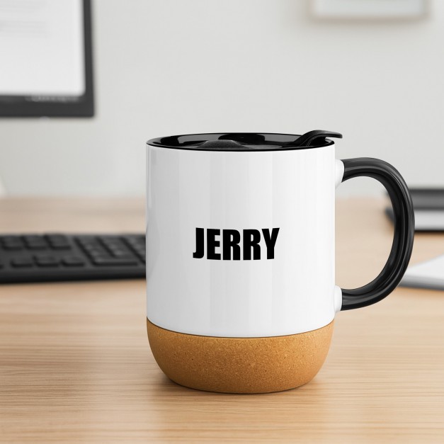 Mug blanc avec impression et couvercle pour un homme barbu pour anniversaire