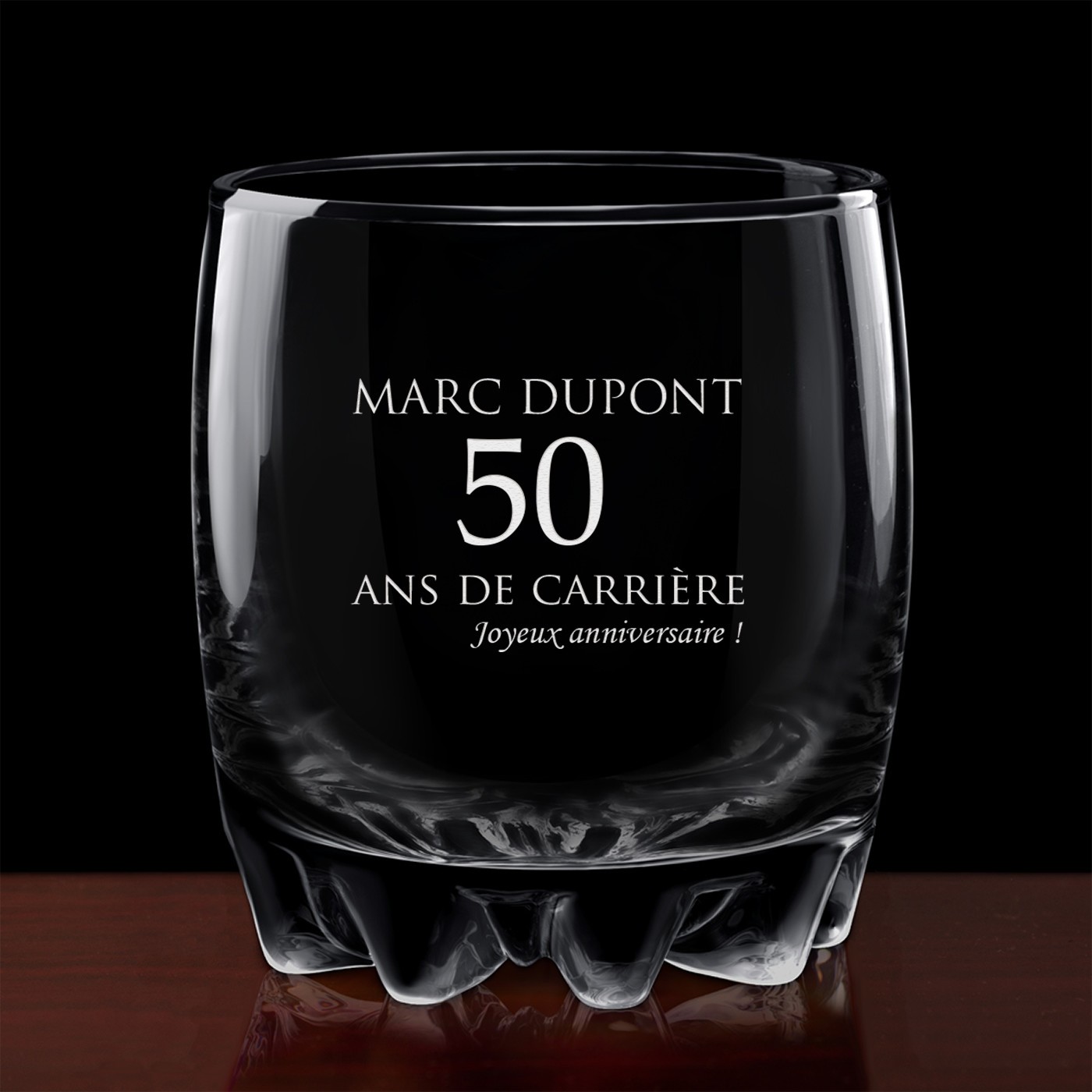 Carafe à whisky globe avec 2 verres gravés pour lui 50 ans anniversaire