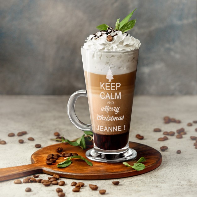 Verre à café avec gravure pour maman pour Noël