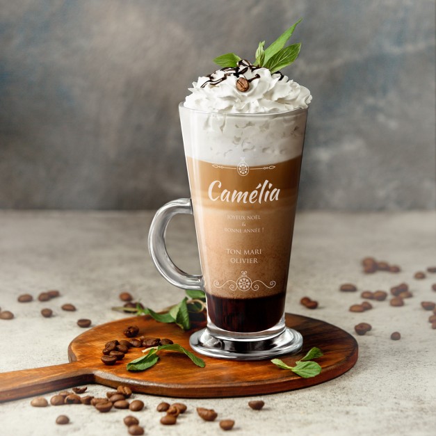 Verre à café avec gravure pour une épouse pour Noël