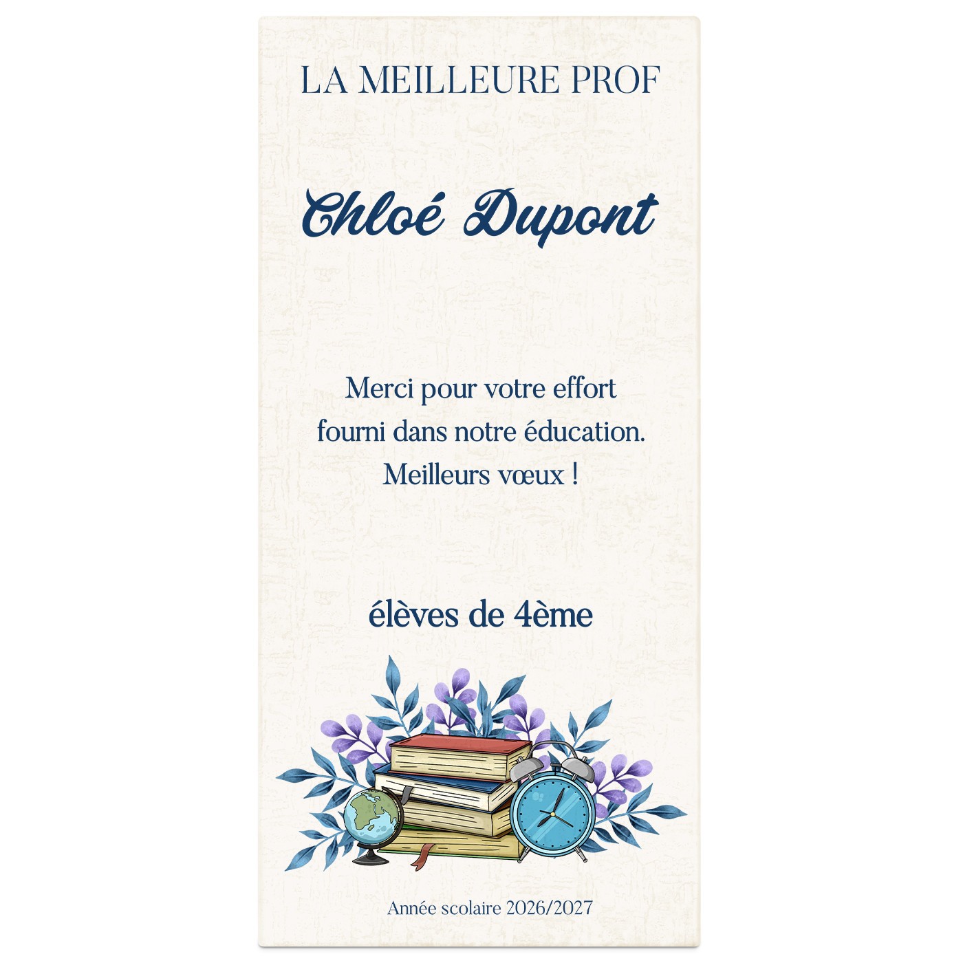 Rose éternelle en cristal + coffret avec impression pour la meilleure prof