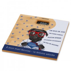 Pèse-personne en bambou avec impression pour un mari pour la Saint-Valentin