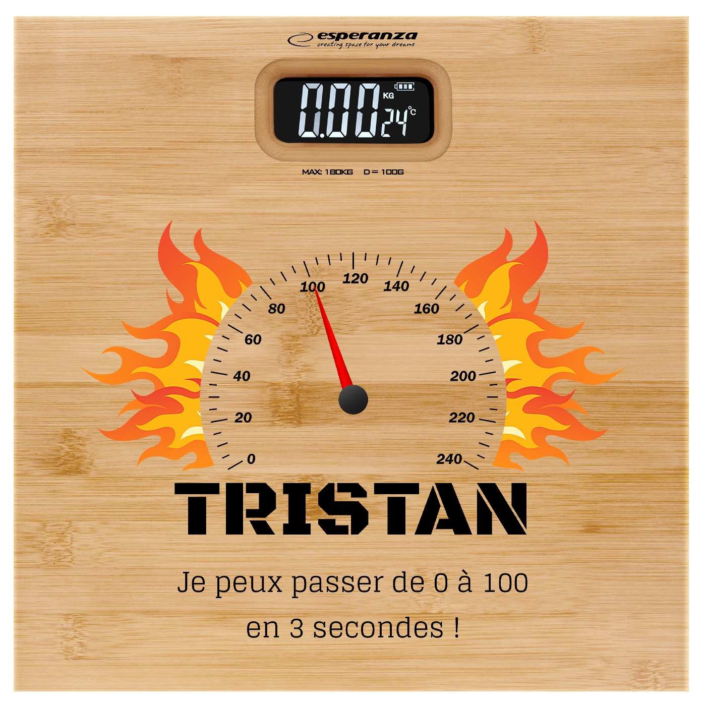 Pèse-personne en bambou personnalisé pour l'anniversaire de votre ami motard