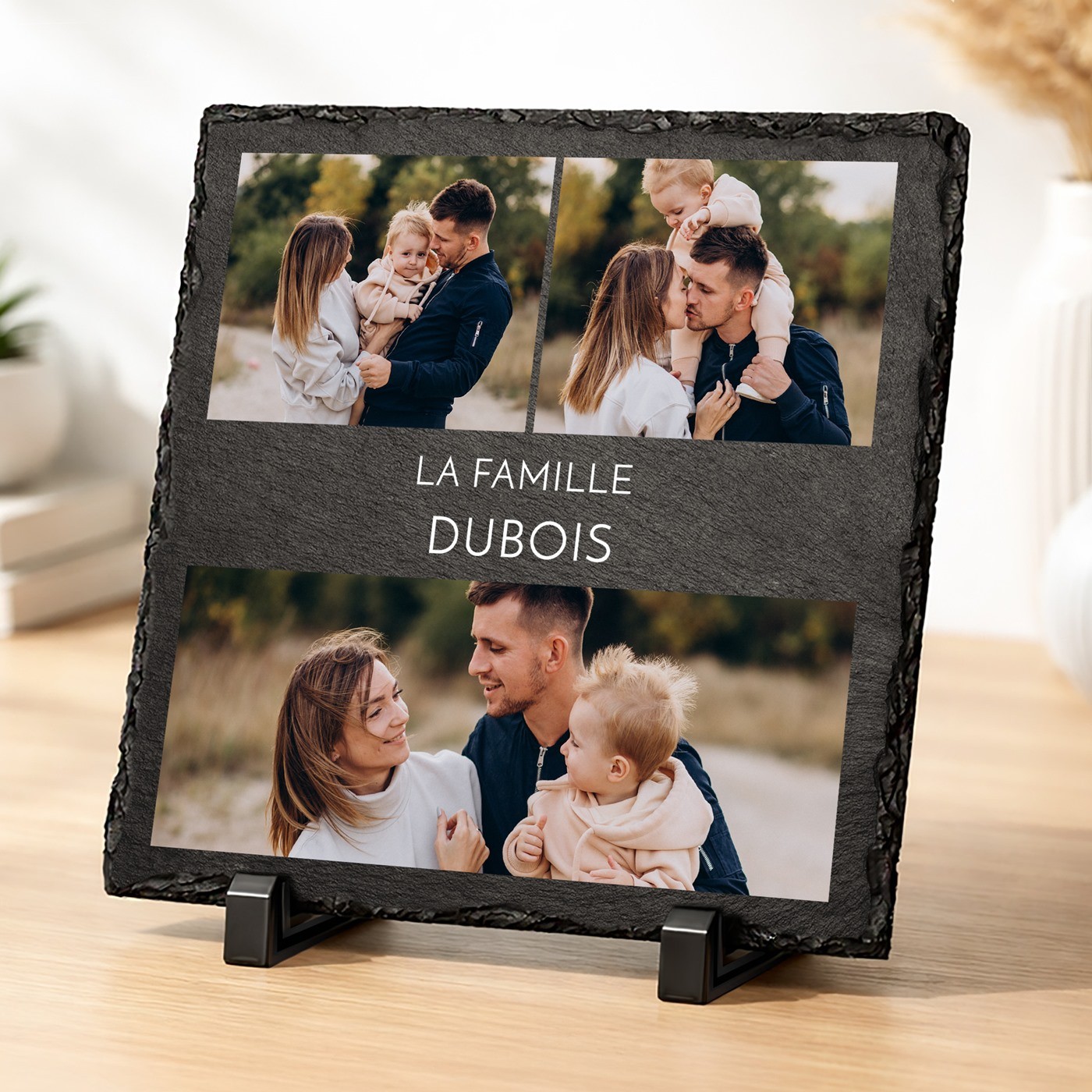 Pierre en ardoise personnalisée avec photo pour un couple pour une crémaillère