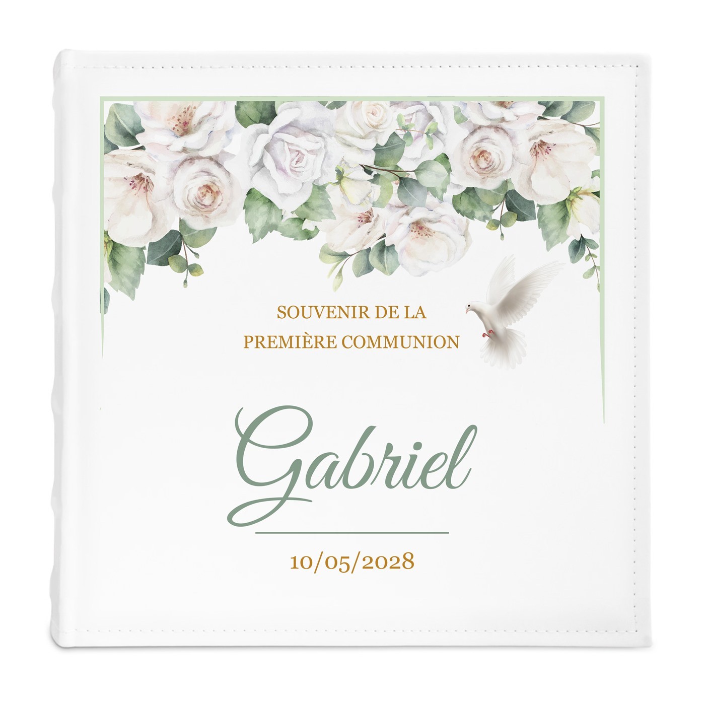 Album photo 10x15 avec impression sur la couverture pour la communion d'un garçon