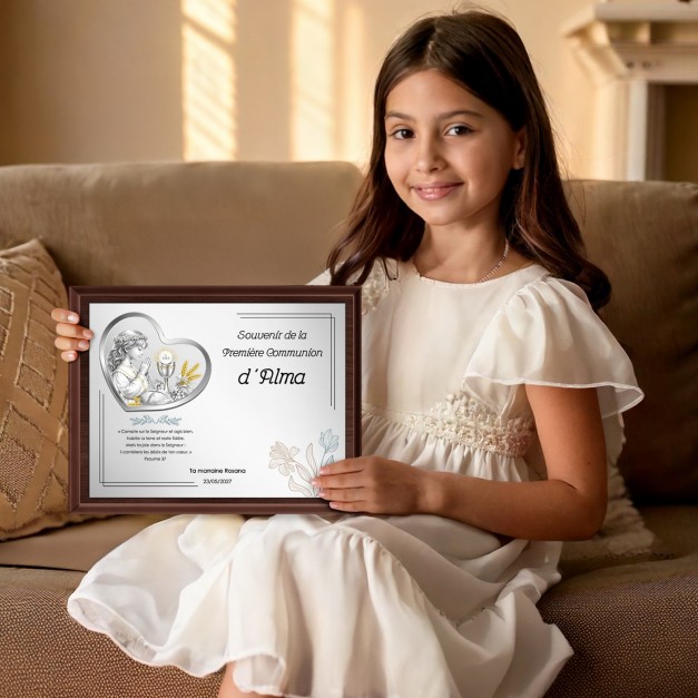 Plaque personnalisée avec impression pour la première communion d'une fille