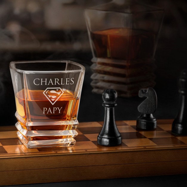 Verre à whisky Geometric personnalisé pour un papy pour la fête des grands-pères