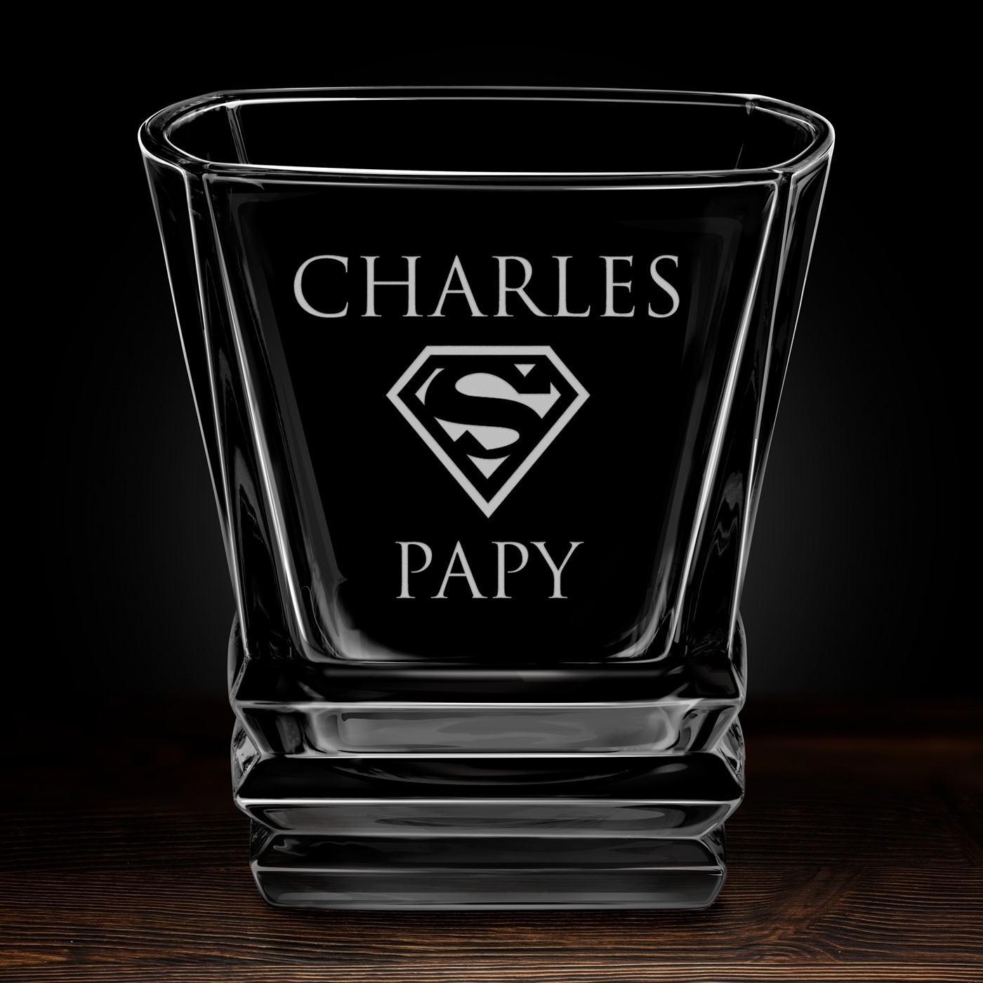 Verre à whisky Geometric personnalisé pour un papy pour la fête des grands-pères