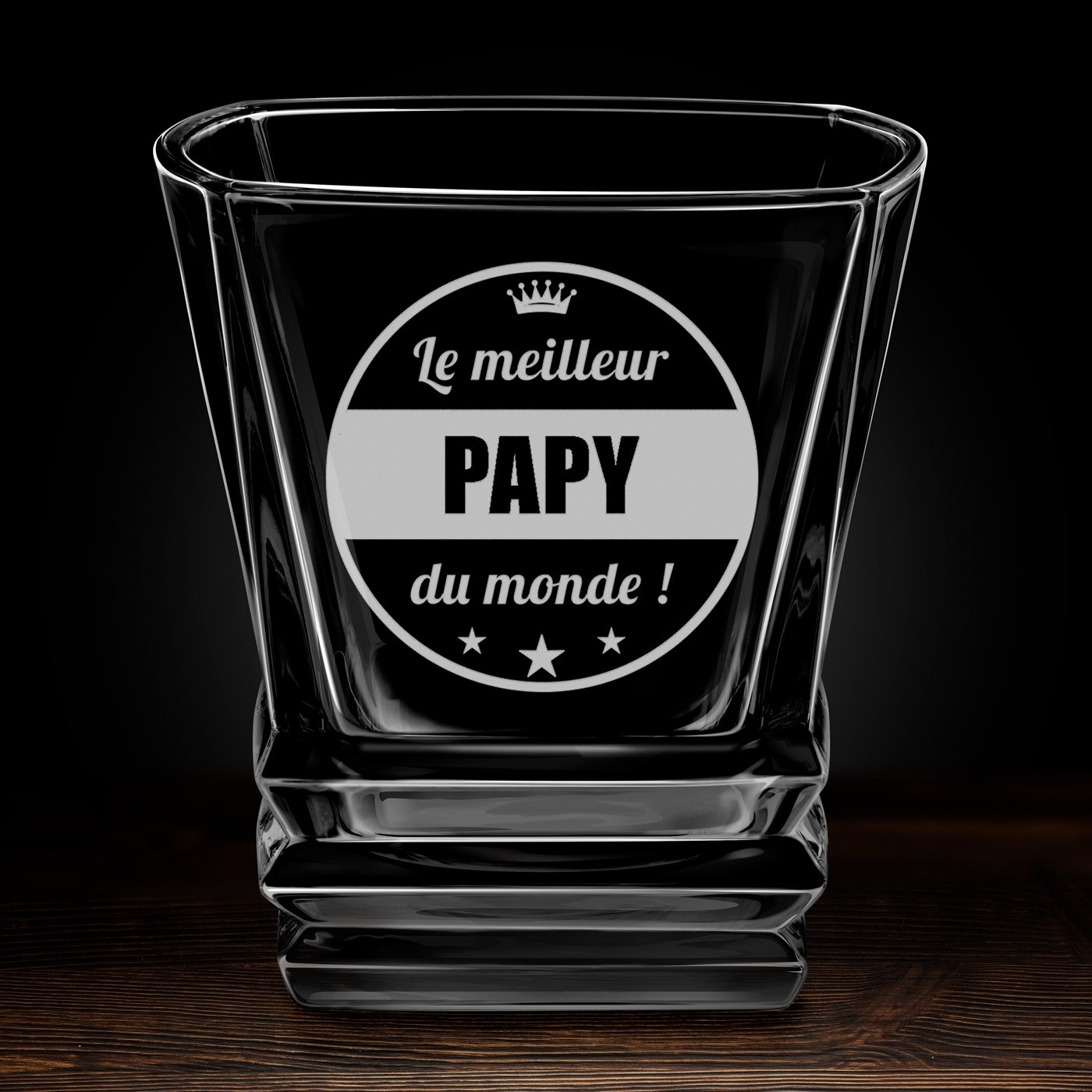 Verre à whisky Geometric avec gravure pour l'anniversaire d'un meilleur papy