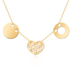 Collier en argent massif 925 (millièmes) plaqué or avec gravure pour une femme