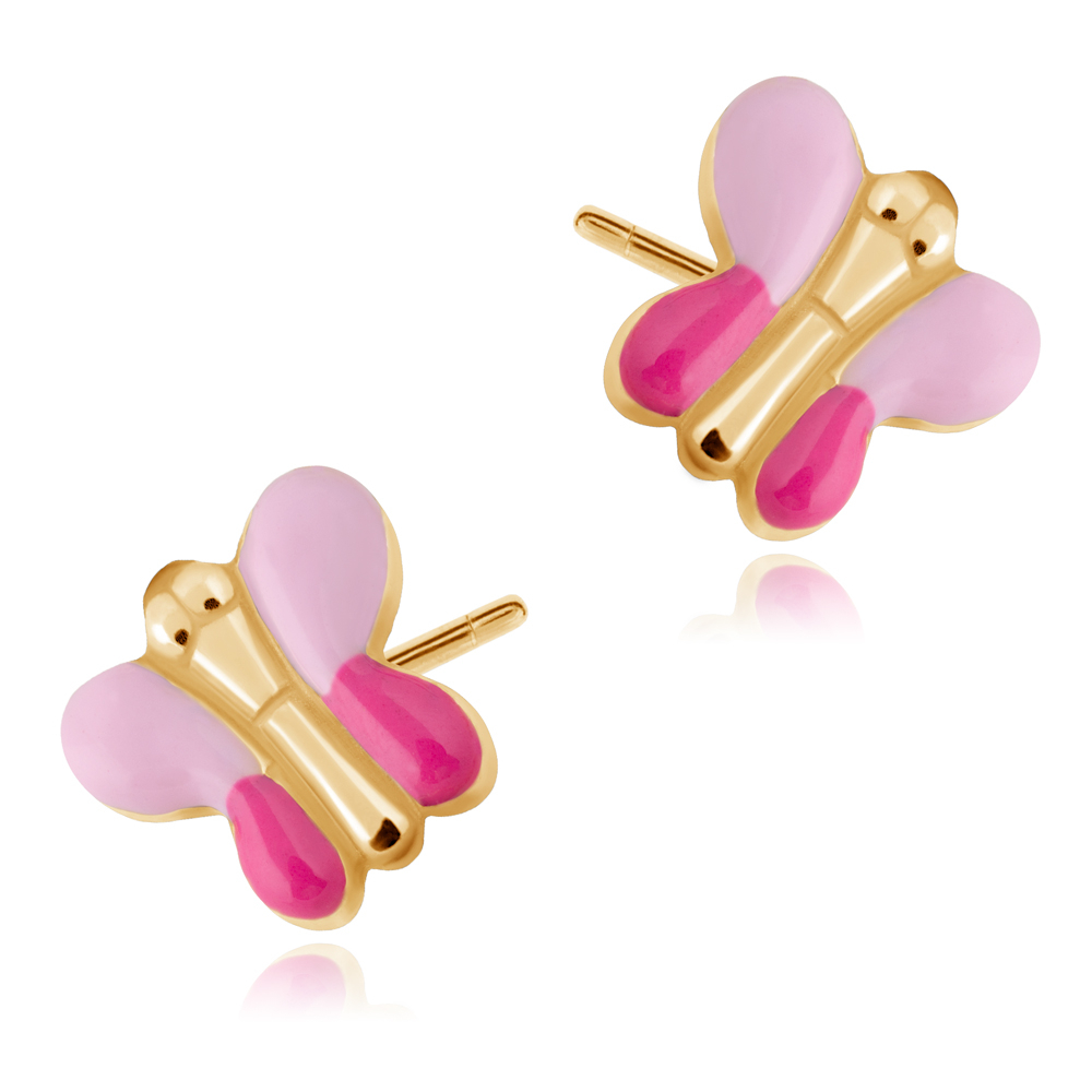 Boucles d'oreilles en argent massif 925 (millièmes) plaqué or pour une petite-fille