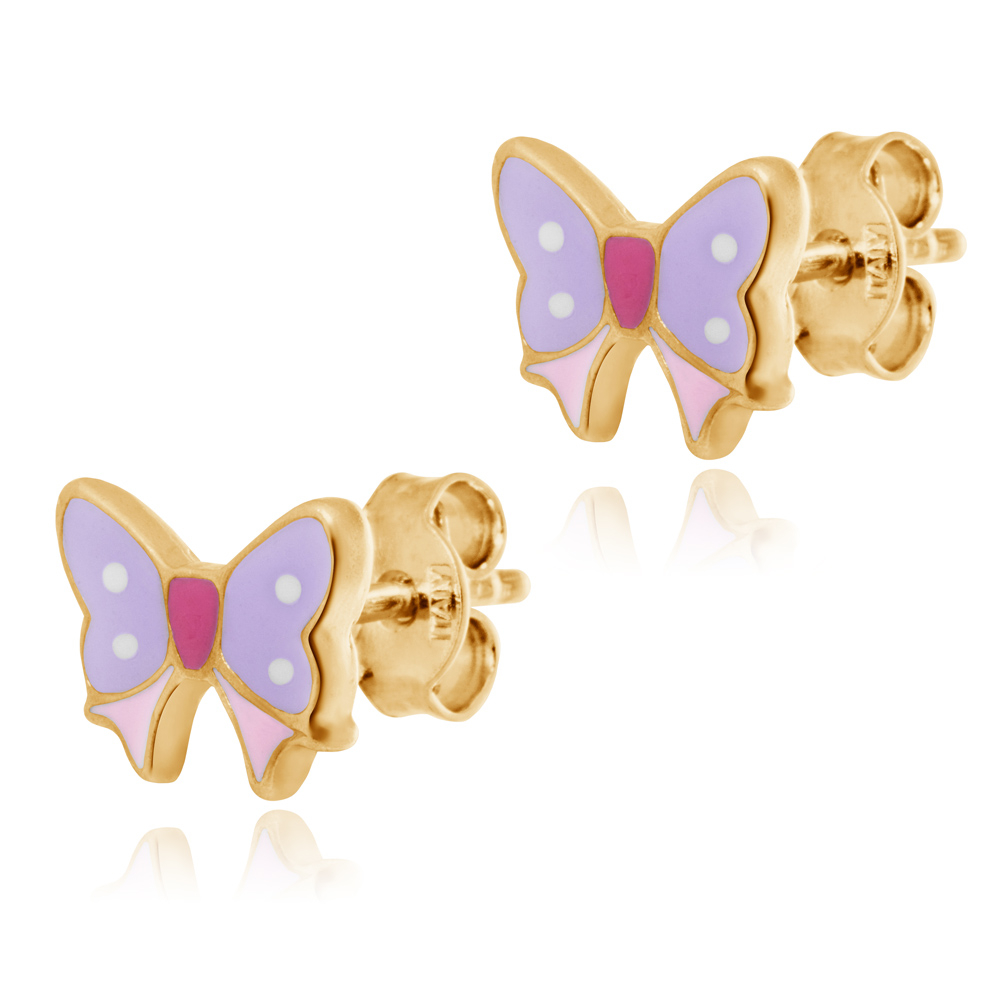 Boucles d'oreilles en argent massif 925 (millièmes) plaqué or pour une filleule