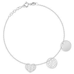 Bracelet en argent massif 925 avec gravure pour une copine