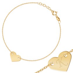 Bracelet en argent massif 925 plaqué or avec gravure pour une femme