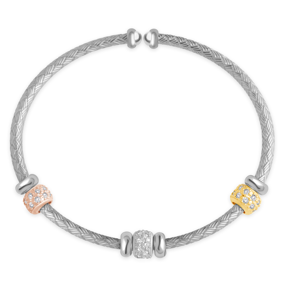 Bracelet jonc en argent massif 925 semi ouvert avec gravure pour maman
